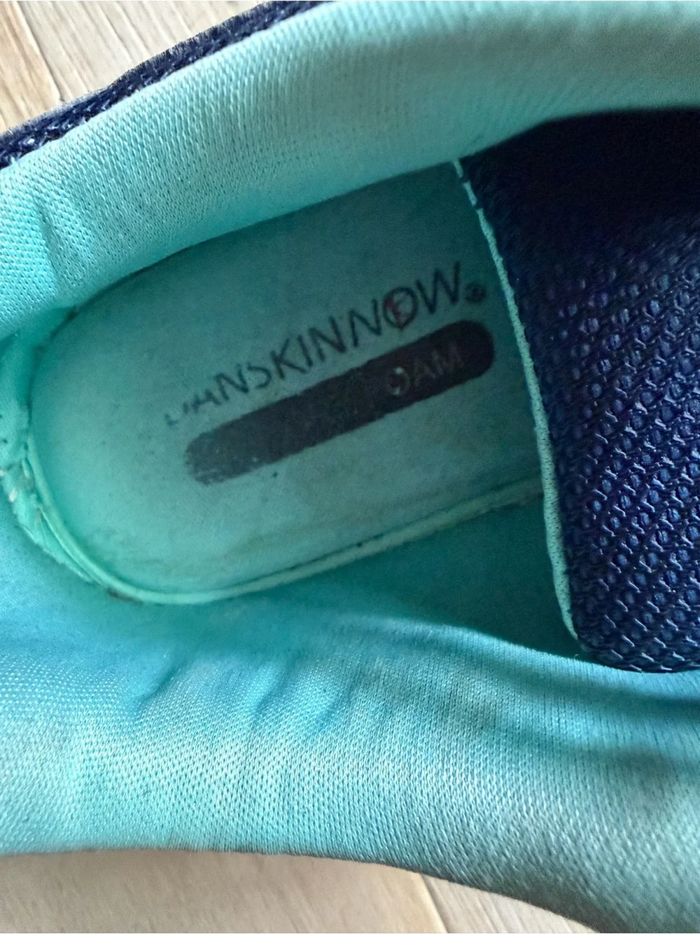 Danskin Women’s Navy Athletic Sneakers with Mint Interior